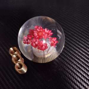  new goods transparent crystal lamp body type flower shift knob underwater flower red red 4 Toyota Subaru Honda Mitsubishi 