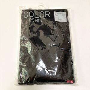 E1247　新品UNIQLO ユニクロ【M】Tシャツ トップス Vネック 半袖 黒ブラック