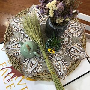  new goods on goods embroidery race cover multi cover dustproof elegant 55cm tea color vase bed furniture dustproof cover Home decoration 