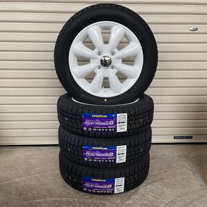 ララパームKC-8◆新品スタッドレス◆155/65R14◆グッドイヤーアイスナビ8◆NBOXタントワゴンRラパンアルトトスペーシア　ホワイト