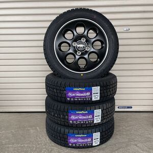 ララパームオーバル◆新品スタッドレス◆155/65R14◆グッドイヤーアイスナビ8◆NBOXタントワゴンRラパンアルトトスペーシア　ブラック