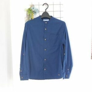 ザラ ZARA キッズ ジュニア 13 － 14 164cm 男の子 長袖 シャツ スタンドカラー 紺 ネイビー トップス