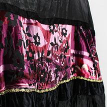 USA VINTAGE VELOUR SWITCHED WAIST COIN DESIGN LONG SKIRT/アメリカ古着ベロア切替ウェストコインデザインロングスカート_画像8