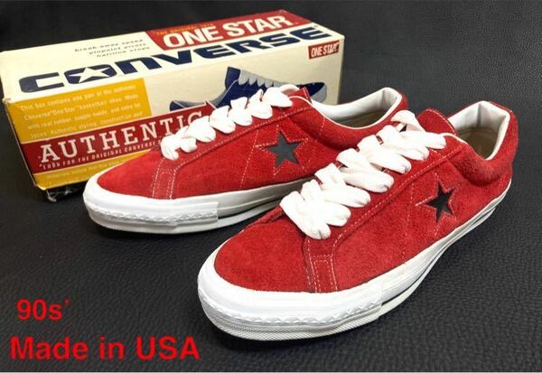 90s USA製 箱付 ONE STAR made in USA 9(27.5)コンバース アメリカ製 ワンスター オールスター 米国製 (チャックテイラー