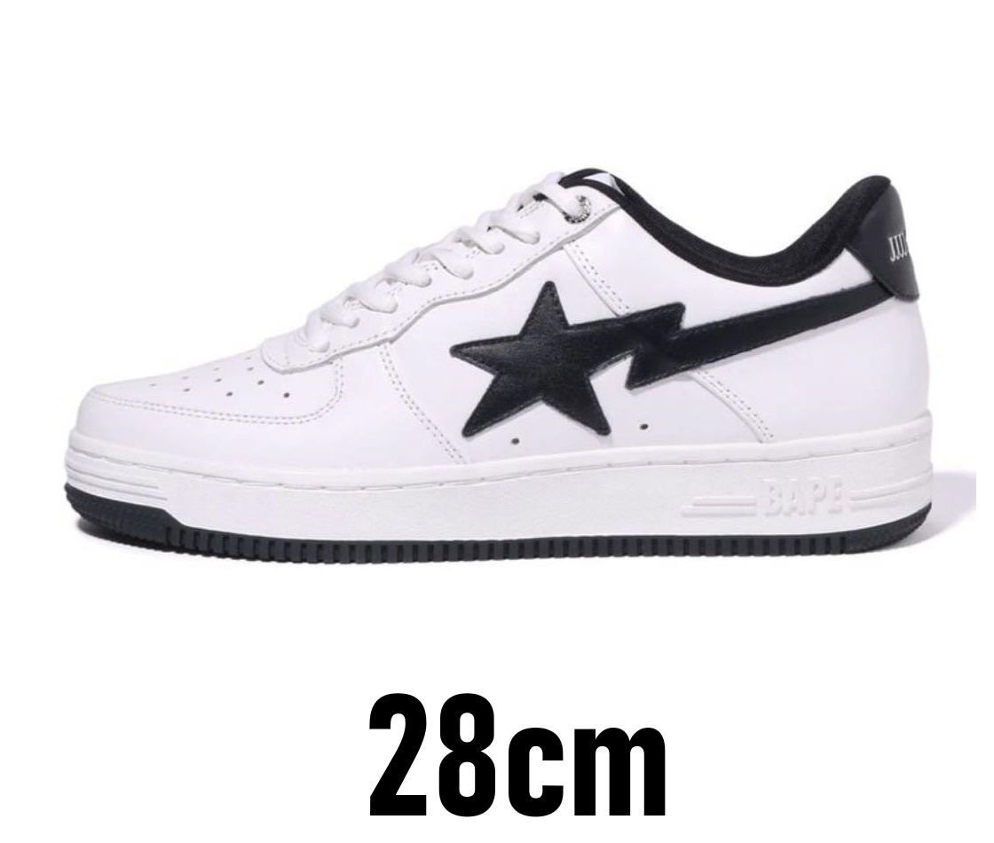 A BATHING APE BAPE STA LOW 白 28.0 US 10 ベイプ BAPE 白色 ホワイト パテント レザー スニーカー