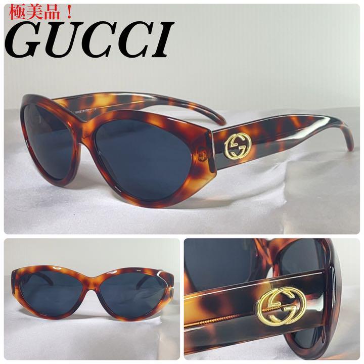 極美品 )GUCCI グッチ べっ甲柄 サイドロゴ サングラス|PayPayフリマ