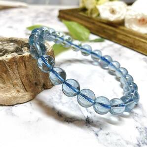 【E4443】AAAAA品質?アクアマリン＊8㎜＊ブレスレット?AAA Aquamarine 8 mm bracelet