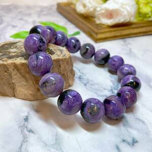 【E4378】AAA＊チャロアイト＊13㎜＊ブレスレット＊Charoite＊bracelet