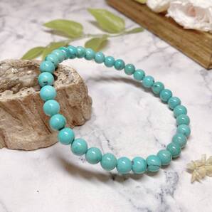 【E4682】トルコ石*6㎜*ターコイズ*ブレスレット*Turquoise*bracelet