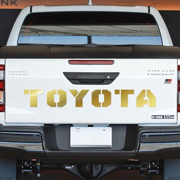 TOYOTAミリタリーステッカー 横90cm 黒 リアゲート ハイラックス