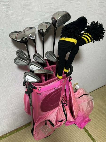 豪華プロギアPRGR DUO TRX等女性用ゴルフセット+キャデバッグ+オマケ