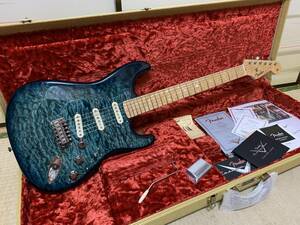 . скидка .5 месяц 11 до дня ..Fender Custom Shop MBS Custom QMT Stratocaster NOS Trans Blue Burst by Dale Wilson 2013 год производства 