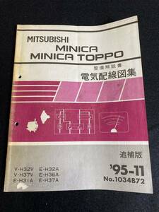 *(30109) Mitsubishi Minica Toppo MINICA TOPPO '95-11 приложение инструкция по обслуживанию электрический схема проводки сборник V-H32V*H37V/E-H31A*H32A*H36A*H37A No.1034B72