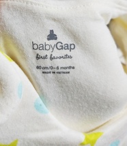 60㎝ baby Gap ギャップ スリープバッグ スリーピングバッグ スリーパー 中綿 赤ちゃん用寝袋 白×黄緑星柄 0か月～6か月_画像4