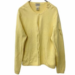 L.L.Bean Knit Cardigan Ladies L Размер Эль-эль-эль-бон Желтая старая одежда Оптовая T2301-3031