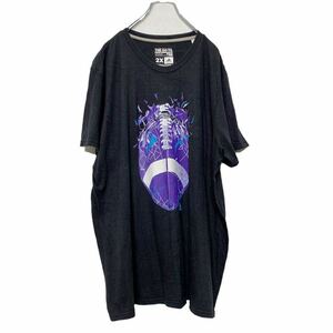 adidas 半袖 プリントTシャツ 2Xサイズ ビッグサイズ アディダス ラグビーボール 黒 ブラック 古着卸 アメリカ仕入れ a406-5884