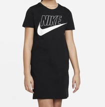 NIKE ガールズ ワンピース 黒 ブラック 160 ナイキ 子供 Tシャツ ワンピ ビッグスウッシュ ロゴ CU8375-010_画像3