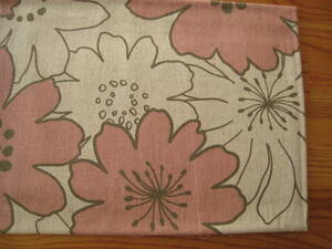 綿麻キャンバス さくら ピンク 47cm　ハーフリネン 大きな花柄