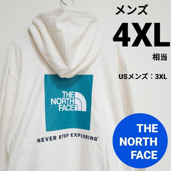 THE NORTH FACE ノースフェイス　ボックスロゴ パーカー 4XL相当 スクエアロゴ　新品