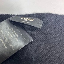 FENDI フェンディ FXS124 アパレル ロゴ ワッペン マフラー ウール ブラック メンズ【中古】_画像9