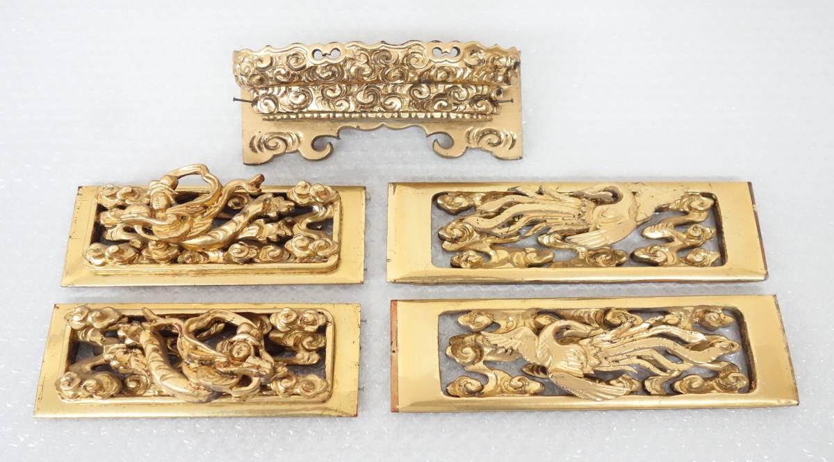 収集品 最高級 彫り物セット 手彫り 本金箔 本金粉 木製（D-5） 3107