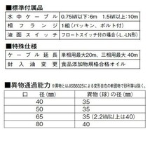 川本ポンプ カワペット WUO-505-1.5 三相200V 50Hz 非自動型 　送料無料 但、一部地域除 代引/同梱不可_画像3