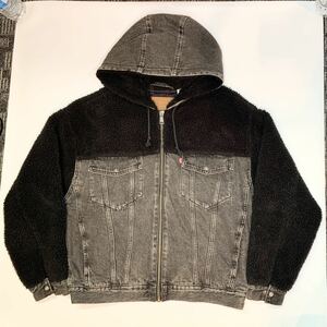 Levi's premium デニム ボア ジャケット Sサイズリーバイス オーバーサイズ シェルパ トラッカー jkt