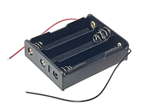 電子工作用 バッテリーボックス 電池ボックス 18650 3本用 電極リード付き