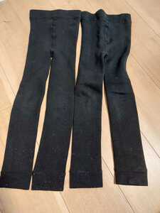  reverse side boa tights leggings black color 135 size 2 point set ②