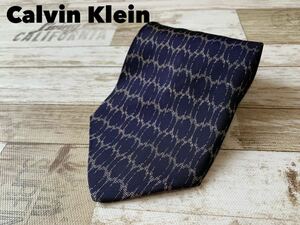 * free shipping * Calvin Klein Calvin Klein old clothes brand necktie Italy made navy used prompt decision fashion accessories 