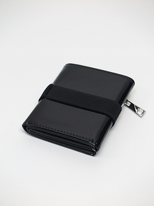 SALE30%OFF/Ground Y・グラウンドワイ/Enamel threefold mini wallet/BLACK