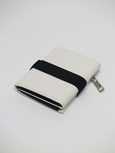 SALE30%OFF/Ground Y・グラウンドワイ/Eco leather threefold mini wallet/WHITE