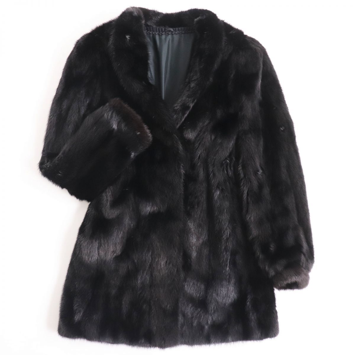 極美品☆SAGA MINK サガミンク 本毛皮コート ダークブラウン 11号 毛質