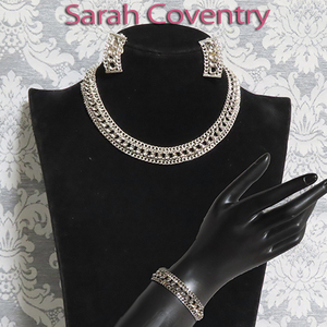 * Sara ko Bentley : silver chain necklace +2 point pa dragon ru: Vintage costume jewelry 