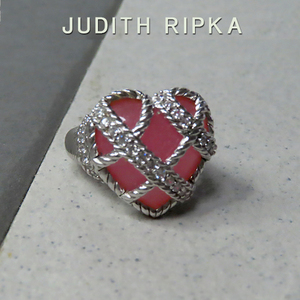 № 11 ◇ Джудит Липика: Кварцевое кольцо с розовым сердцем 925Silver / Костюмированные украшения