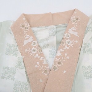 ゆめsaku 新品 やまと誂製 桜 市松 刺繍衿付“どこから見ても満開の和の時間”仕付け糸付 長襦袢 r-48の画像5