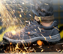 安全靴 作業靴 メンズ 溶接作業用 ブーツ 耐熱 溶接 高炉 鍛冶鳶 旋盤前等 溶接プロ_画像2