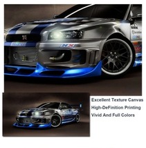 ★☆【大人気!!】スカイライン R34 GTR ワイルドスピード ブライアン ポスター キャンバス 壁紙 絵画 アート フレームなし 70x140cm☆★_画像5