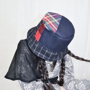 切り替えデザインバケットハット0005BN meikeiinハンドメイド