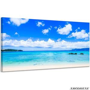  stylish art panel interior part shop decoration equipment ornament campus ornament photograph beautiful stylish landscape painting nature beach sea blue empty 