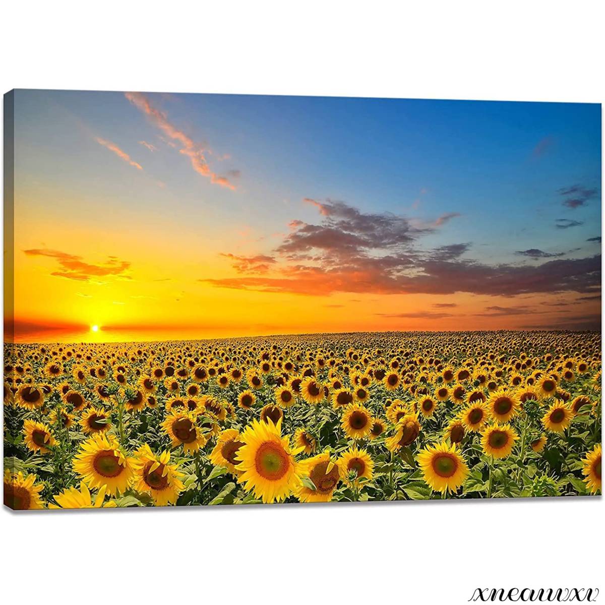 Panel de arte de campo de girasol naturaleza sol paisaje interior pared colgante decoración de la habitación pintura decorativa lienzo pintura moda buena suerte arte en el extranjero apreciación redecoración, obra de arte, cuadro, gráfico