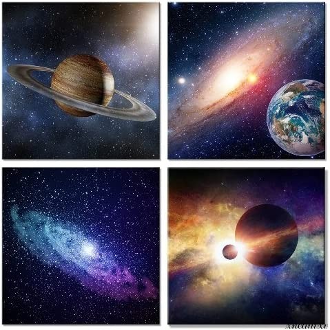 High-definition giclee print interior room decoration wall hanging decoration campus photo fashionable beautiful mysterious outer space celestial body planet solar system, artwork, painting, graphic