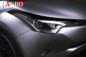 【M's】TOYOTA C-HR ZYX10/NGX50 LANBO製 ヘッドライトガーニッシュ左右 ブラック（202）／／ABS製 社外品 ランボ 塗装込み