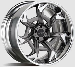 【M's】 WALD ホイール VORSALINO V12-C 1本 21インチ 9.5J 5穴 オーダーインセット チタニウムシルバー / ポリッシュ ヴァルド ボルサリノ