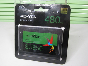 ☆★JUNK PC PARTS★☆ ADATA SU650 3D NAND SSD 480GB (使用時間3時間？) 2.5インチ UltraSlim 7mm☆-中古/即決有♪ ジャンク