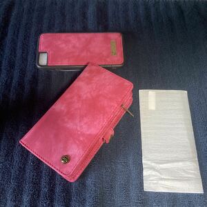 新品 iPhone SE3/SE2/8 ケース レッド Red 本革 レザーケース 手帳型 カード収納 スマホケース手帳型 マグネット 最強ケース おしゃれ