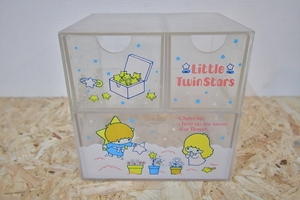  Showa Retro that time thing Sanrio made in Japan 1976 year Little Twin Stars ki Kirara clear chest case case 