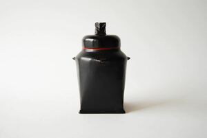 ビルマ（ミャンマー）漆器・籃胎黒漆象背高蓋物 / 民藝・クラフト・工芸・無印良品・LISA LARSON・鹿児島睦・ミナペルホネン