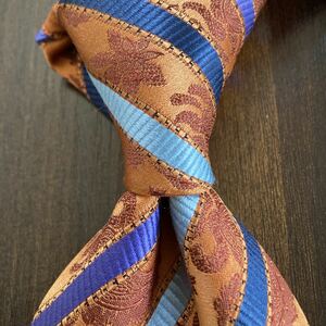 TRUSSARDI Trussardi necktie orange persimmon color stripe 