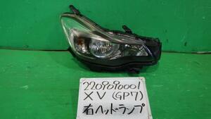 ＸＶ DBA-GP7 右ヘッドランプASSY XV2.0I-L アイサイト 4WD D4S P9932